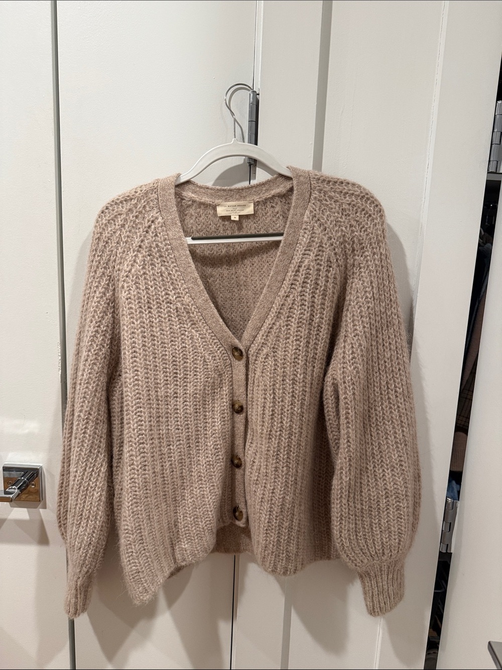 Sezane Basile Sweater Cozy Mohair-Blend Sweater in Taupe (M)